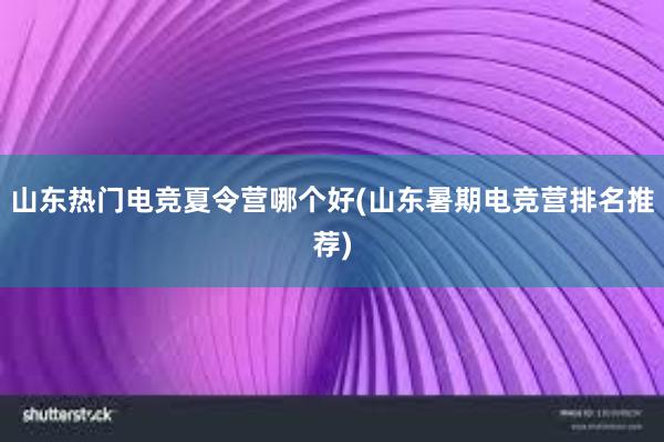 山东热门电竞夏令营哪个好(山东暑期电竞营排名推荐)