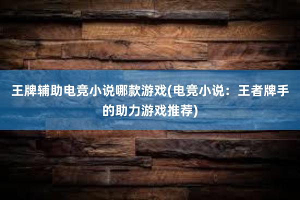 王牌辅助电竞小说哪款游戏(电竞小说：王者牌手的助力游戏推荐)