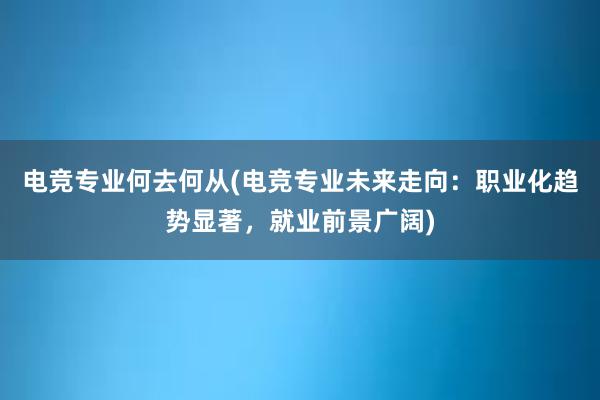 电竞专业何去何从(电竞专业未来走向：职业化趋势显著，就业前景广阔)