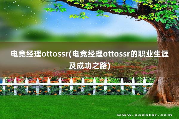 电竞经理ottossr(电竞经理ottossr的职业生涯及成功之路)