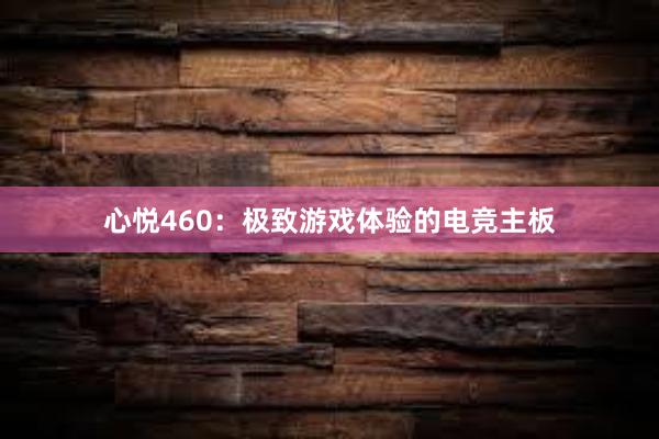 心悦460：极致游戏体验的电竞主板