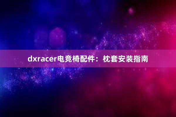 dxracer电竞椅配件：枕套安装指南