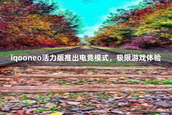 iqooneo活力版推出电竞模式，极限游戏体验