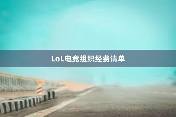 LoL电竞组织经费清单