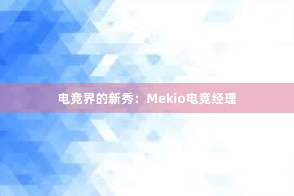 电竞界的新秀：Mekio电竞经理