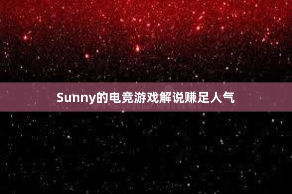 Sunny的电竞游戏解说赚足人气