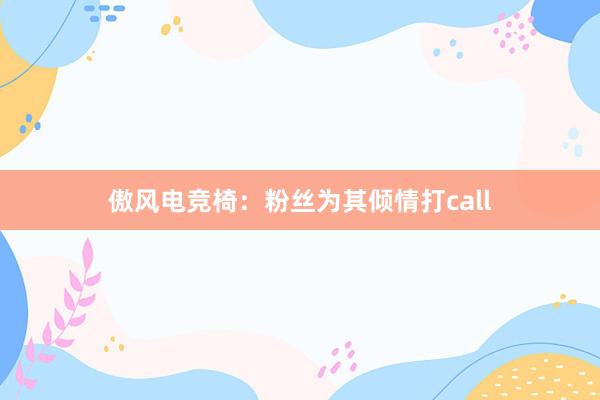 傲风电竞椅：粉丝为其倾情打call