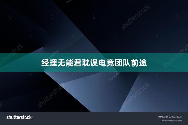 经理无能君耽误电竞团队前途