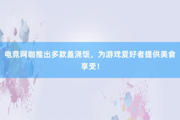 电竞网咖推出多款盖浇饭，为游戏爱好者提供美食享受！